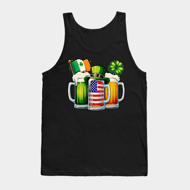 Irish drinking team Irish Beer Ireland Flag St Patricks Day Tank Top by AlmaDesigns